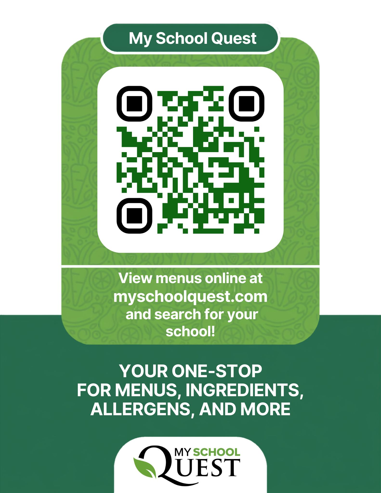 My School Quest Menu QR Code